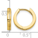 Gold Circle Hinged Hoop Earrings - 14k Yellow Gold / 1.75 mm / 13.5 mm