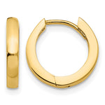 Gold Circle Hinged Hoop Earrings - 14k Yellow Gold / 1.75 mm / 13.5 mm