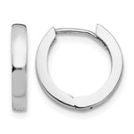 Gold Circle Hinged Hoop Earrings - 14k White Gold / 2.5 mm / 13.5 mm