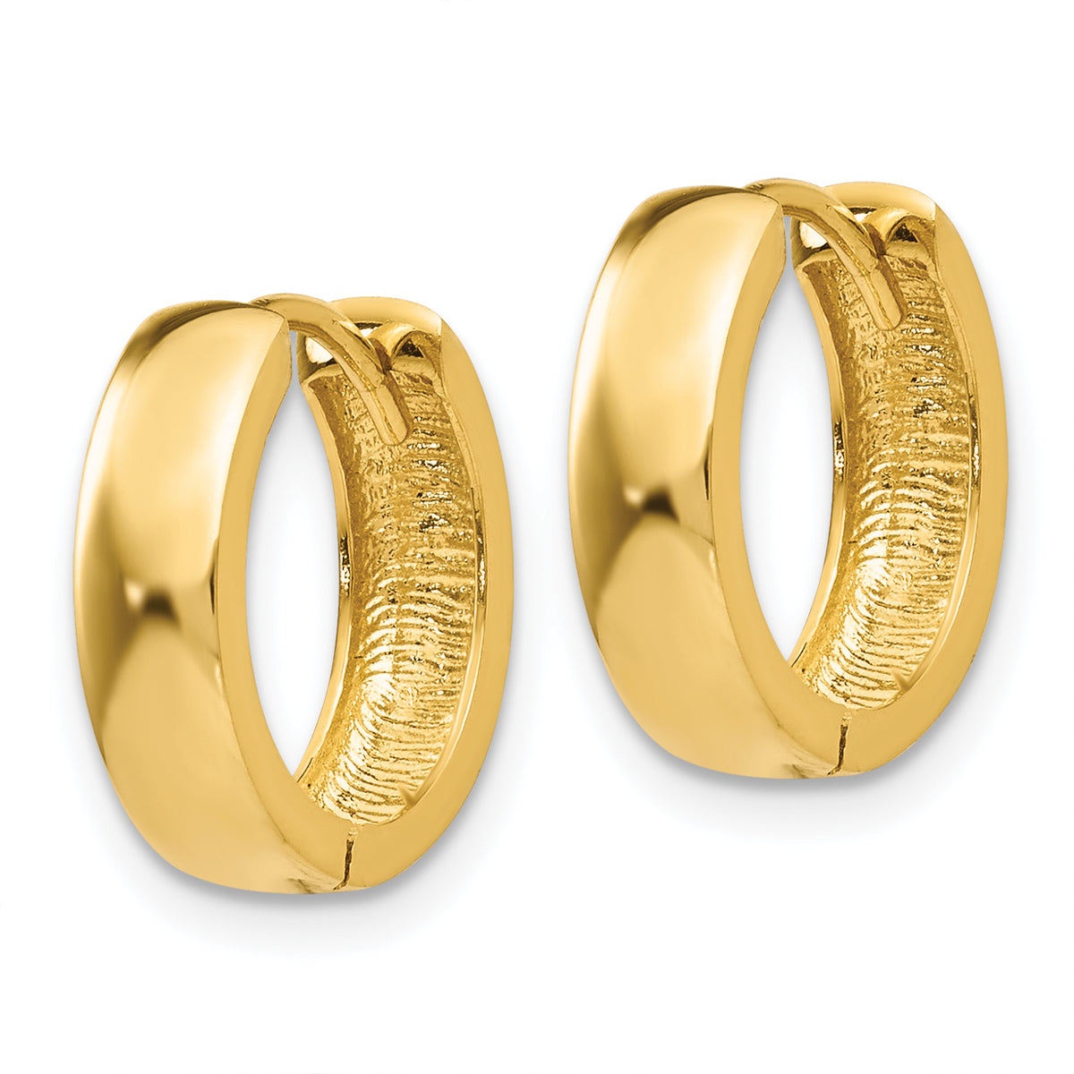 Gold Circle Hinged Hoop Earrings - 14k Yellow Gold / 3 mm / 13.5 mm