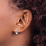 Gold Small Circle Hinged Hoop Earrings - 14k White Gold / 2.25 mm