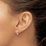 Gold Small Circle Hinged Hoop Earrings - 14k White Gold / 2 mm