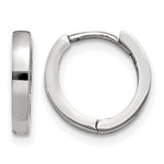 Gold Small Circle Hinged Hoop Earrings - 14k White Gold / 2 mm