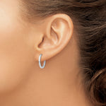 Gold Circle Hinged Hoop Earrings - 14k White Gold / 2 mm / 18 mm