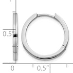 Gold Circle Hinged Hoop Earrings - 14k White Gold / 2 mm / 18 mm
