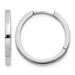 Gold Circle Hinged Hoop Earrings - 14k White Gold / 2 mm / 18 mm
