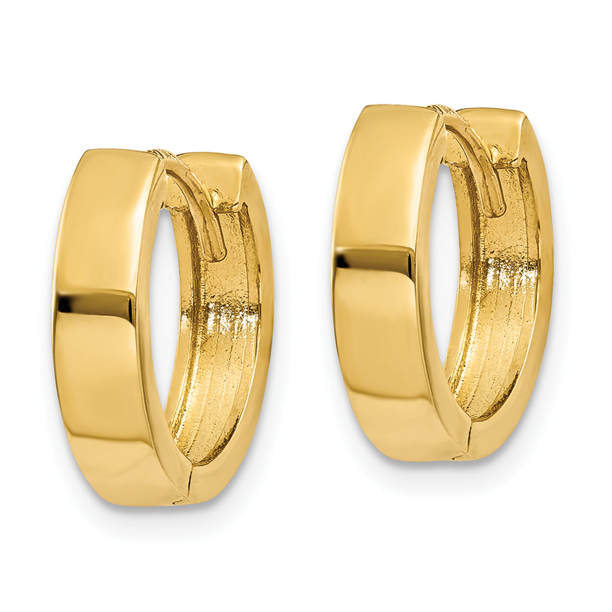Gold Circle Hinged Hoop Earrings - 14k Yellow Gold / 2.5 mm / 13 mm