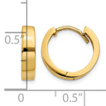 Gold Circle Hinged Hoop Earrings - 14k Yellow Gold / 2.5 mm / 13 mm