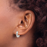 Gold Circle Hinged Hoop Earrings - 14k White Gold / 3 mm / 13 mm