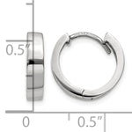 Gold Circle Hinged Hoop Earrings - 14k White Gold / 3 mm / 13 mm