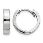 Gold Circle Hinged Hoop Earrings - 14k White Gold / 3 mm / 13 mm
