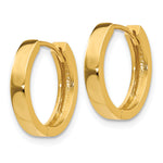 Gold Circle Hinged Hoop Earrings - 14k Yellow Gold / 2 mm / 14.5 mm