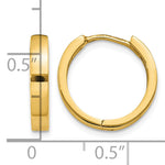 Gold Circle Hinged Hoop Earrings - 14k Yellow Gold / 2 mm / 14.5 mm