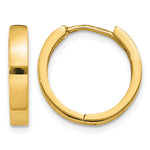 Gold Circle Hinged Hoop Earrings - 14k Yellow Gold / 2 mm / 14.5 mm