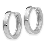 Gold Circle Hinged Hoop Earrings - 14k White Gold / 2 mm / 14.5 mm