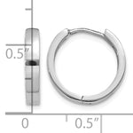 Gold Circle Hinged Hoop Earrings - 14k White Gold / 2 mm / 14.5 mm