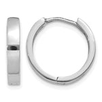 Gold Circle Hinged Hoop Earrings - 14k White Gold / 2 mm / 14.5 mm