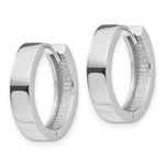 Gold Circle Hinged Hoop Earrings - 14k White Gold / 4 mm / 14 mm