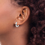 Gold Circle Hinged Hoop Earrings - 14k White Gold / 4 mm / 14 mm