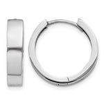 Gold Circle Hinged Hoop Earrings - 14k White Gold / 4 mm / 14 mm