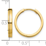 Gold Circle Hinged Hoop Earrings - 14k Yellow Gold / 3 mm / 18 mm
