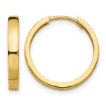 Gold Circle Hinged Hoop Earrings - 14k Yellow Gold / 3 mm / 18 mm