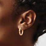 Gold Circle Hinged Hoop Earrings - 14k Rose Gold / 3 mm / 18 mm