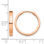 Gold Circle Hinged Hoop Earrings - 14k Rose Gold / 3 mm / 18 mm