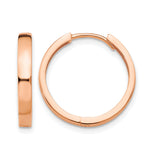 Gold Circle Hinged Hoop Earrings - 14k Rose Gold / 3 mm / 18 mm