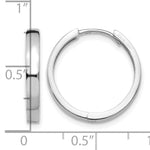 Gold Circle Hinged Hoop Earrings - 14k White Gold / 3 mm / 18 mm