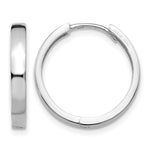 Gold Circle Hinged Hoop Earrings - 14k White Gold / 3 mm / 18 mm