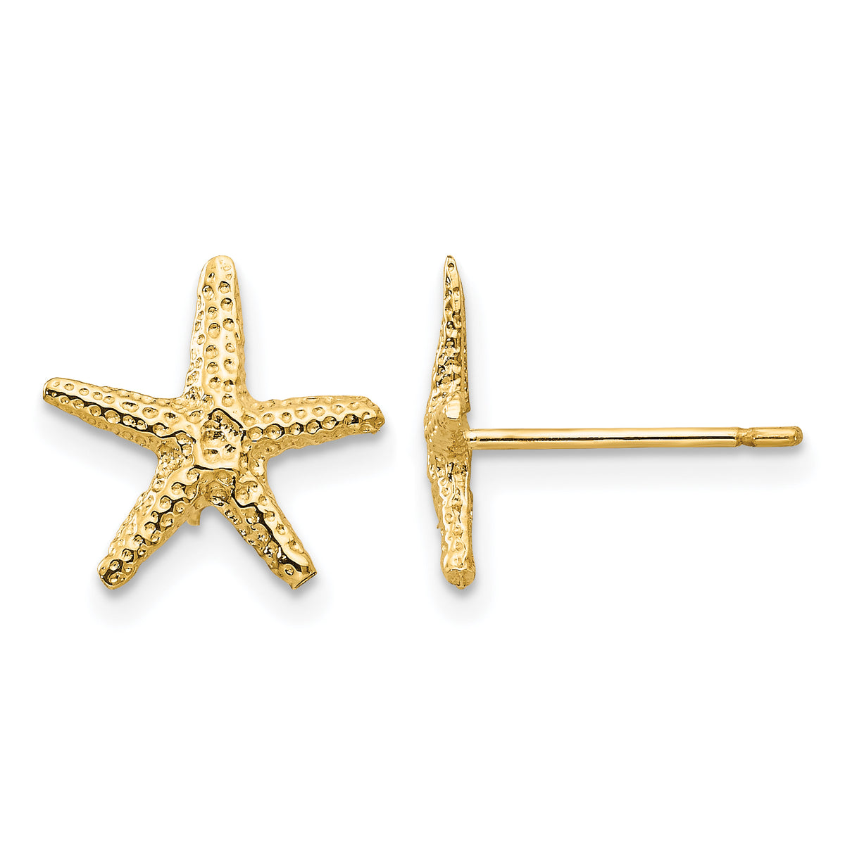 14k Yellow Gold Starfish Post Earrings