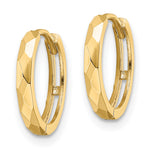Gold Diamond-cut Circle Hinged Hoop Earrings - 14k Yellow Gold / 2 mm, Polished Faceted Mm Hinged