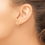 Gold Diamond-cut Circle Hinged Hoop Earrings - 14k Yellow Gold / 2 mm, Polished Faceted Mm Hinged