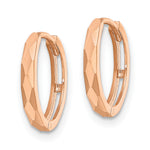 Gold Diamond-cut Circle Hinged Hoop Earrings - 14k Rose Gold / 2 mm, Polished Faceted Mm Hinged