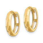 Gold Diamond-cut Circle Hinged Hoop Earrings - 14k Yellow Gold / 3 mm