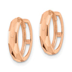 Gold Diamond-cut Circle Hinged Hoop Earrings - 14k Rose Gold / 3 mm