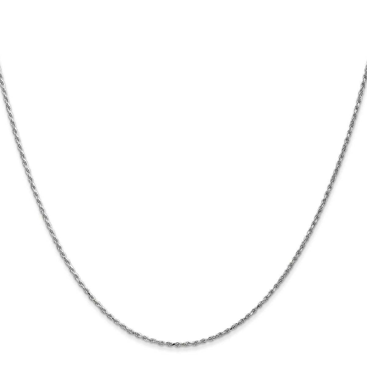 Gold (10K & 14K) Diamond-Cut Machine-Made Rope Chain - 14k White Gold / 14 in / 1.15 mm