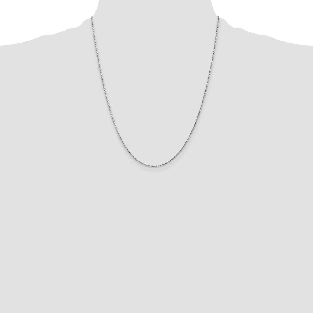 Gold (10K & 14K) Diamond-Cut Machine-Made Rope Chain - 14k White Gold / 22 in / 1.15 mm