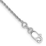 Gold (10K & 14K) Diamond-Cut Machine-Made Rope Chain Bracelet - 14k White Gold / 6 in / 1.15 mm