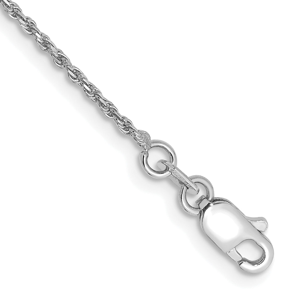 Gold (10K & 14K) Diamond-Cut Machine-Made Rope Chain Bracelet - 14k White Gold / 6 in / 1.15 mm