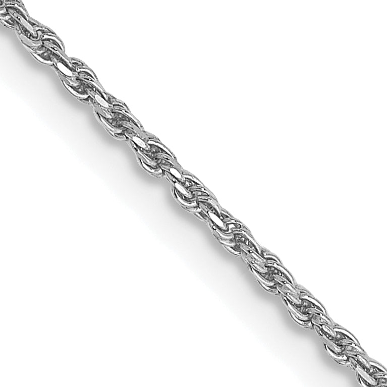 Gold (10K & 14K) Diamond-Cut Machine-Made Rope Chain - 14k White Gold / 14 in / 1.15 mm