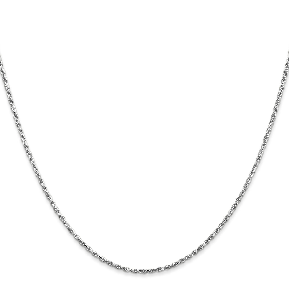 Gold (10K & 14K) Diamond-Cut Machine-Made Rope Chain - 14k White Gold / 14 in / 1.3 mm