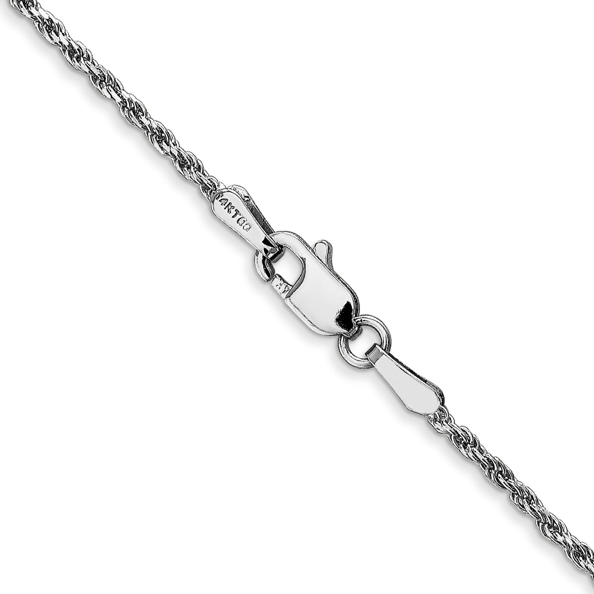 Gold (10K & 14K) Diamond-Cut Machine-Made Rope Chain - 14k White Gold / 14 in / 1.3 mm