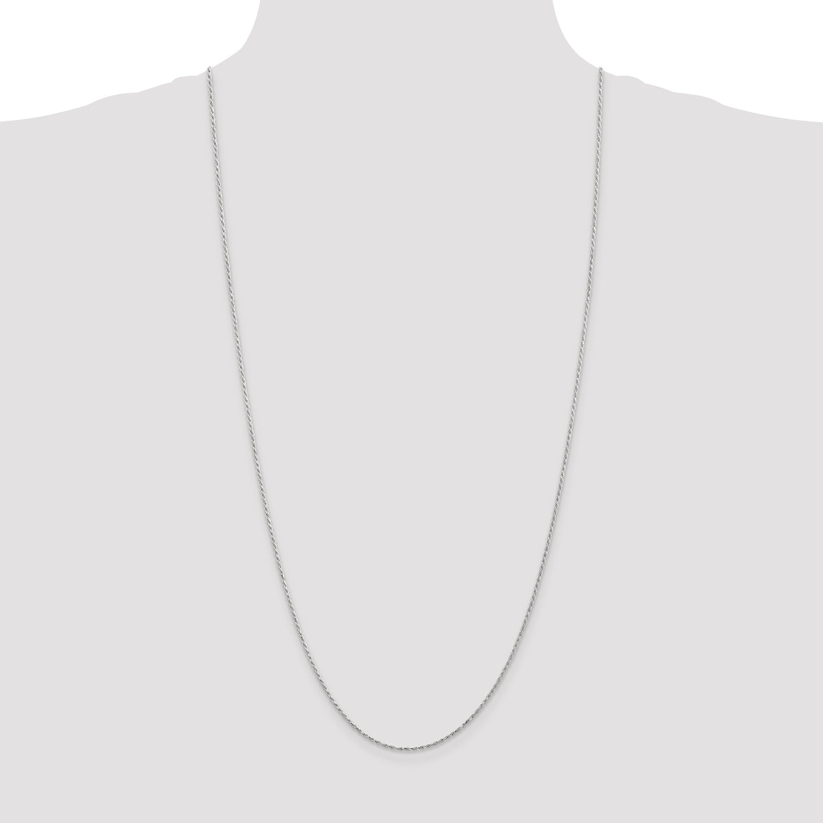 Gold (10K & 14K) Diamond-Cut Machine-Made Rope Chain - 14k White Gold / 30 in / 1.3 mm