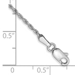Gold (10K & 14K) Diamond-Cut Machine-Made Rope Chain Bracelet - 14k White Gold / 6 in / 1.3 mm