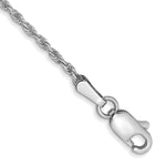 Gold (10K & 14K) Diamond-Cut Machine-Made Rope Chain Bracelet - 14k White Gold / 6 in / 1.3 mm