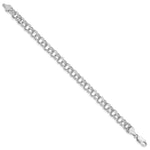 Gold Double Link Charm Bracelet - 14k White Gold / 6.5 mm / 7 in