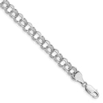 Gold Double Link Charm Bracelet - 14k White Gold / 6.5 mm / 7 in