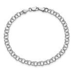 Gold Double Link Charm Bracelet - 14k White Gold / 4.5 mm / 7 in